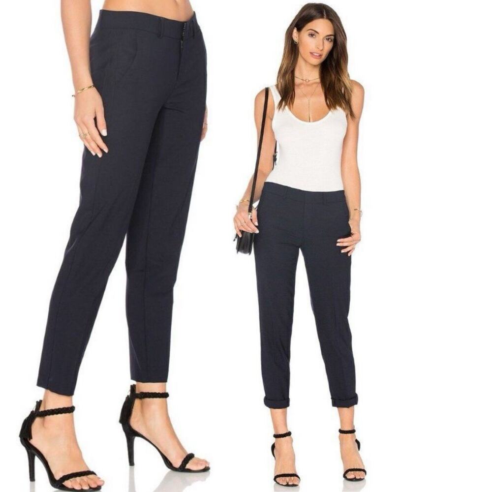 VINCE Strapping Stretch Wool Trousers Black Size 4